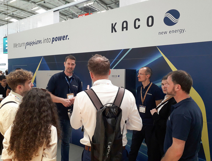 Kaco New Energy zeigte neue Wechselrichter für Gewerbekunden. ­Siliziumkarbid steigert die Wirkungsgrade weiter.