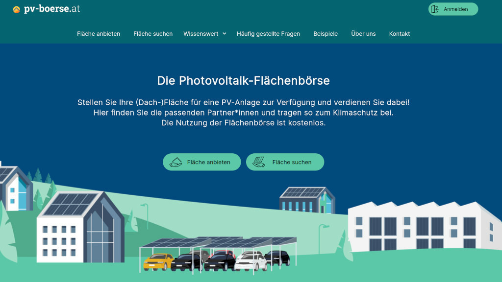 PV Austria hat kostenlose Börse für Solarflächen geschaffen