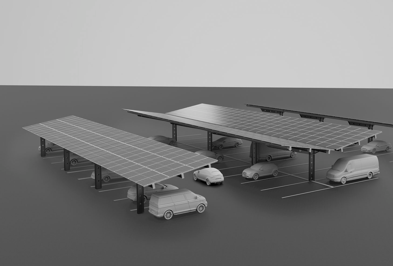 K2 Systems: neues Carport mit nur einer Stütze