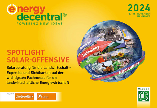 In diesem Jahr steht Photovoltaik für Landwirte im Mittelpunkt der Energy Decentral. - © Foto: Energy Decentral