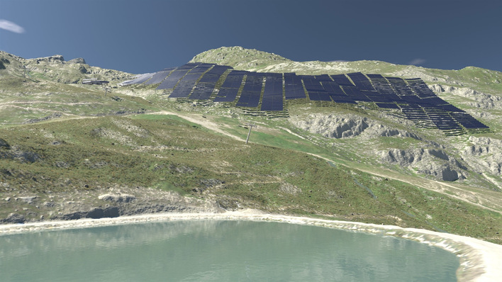 © Ovra Solara Magriel SA Der Kanton Graubünden gibt grünes Licht für das alpine Solarprojekt – so soll es mal aussehen.