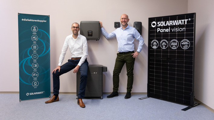 © Solarwatt Peter Bachmann (links) und Benjamin Frank führen Solarwatt gemeinsam.
