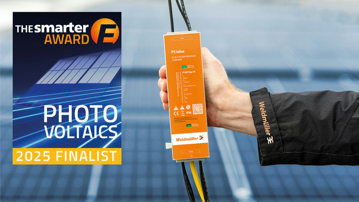 © Weidmüller Der Überspannungsschutz PV Inline wurde für den Innovationsaward der Messe in München nominiert.