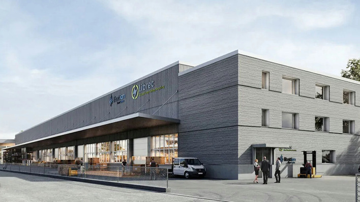 © Libattion In diesem nagelneuen Gebäude in Biberist produziert Libattion Second-Use-Solarspeicher – auch mit upcycelten Batterien von Librec.