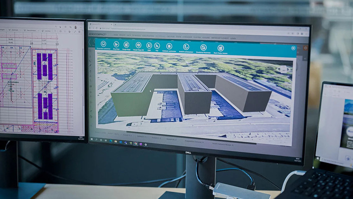 © Aerocompact Die Software ist ideal für alle Dächer, Fassaden und Freiflächen.