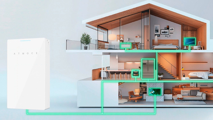 © Foto: Atmoce Die Batterie von Atmoce wird einfach an den Stromkreis im Haus angeschlossen.