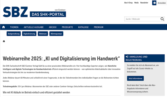 © Gentner Verlag Die neue Webinarreihe erstreckt sich über vier Termine im Herbst 2025.