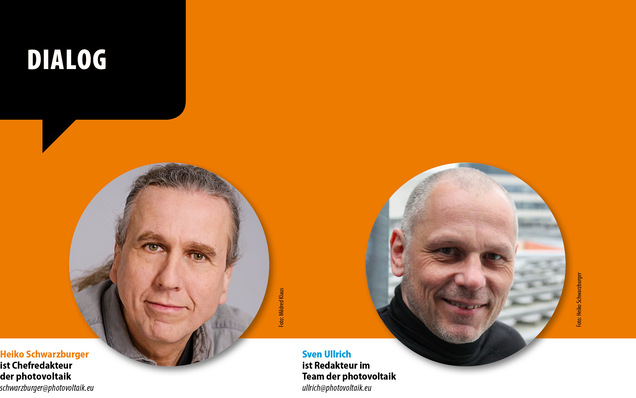 Zwei Männer, Heiko Schwarzburger und Sven Ullrich, erscheinen in kreisförmigen Porträts auf orange-weißem Hintergrund.