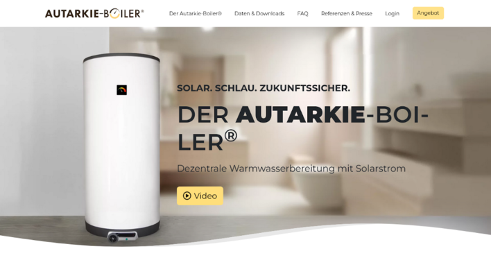 © Timo Leukefeld GmbH Der Autarkie-Boiler ist in verschiedenen Baugrößen erhältlich.
